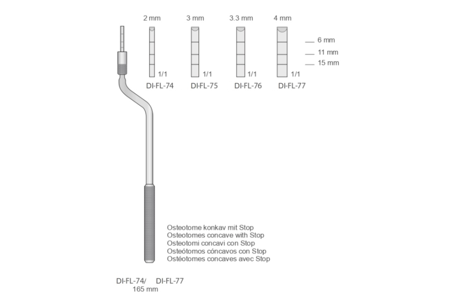 Osteotome Concave with Stop